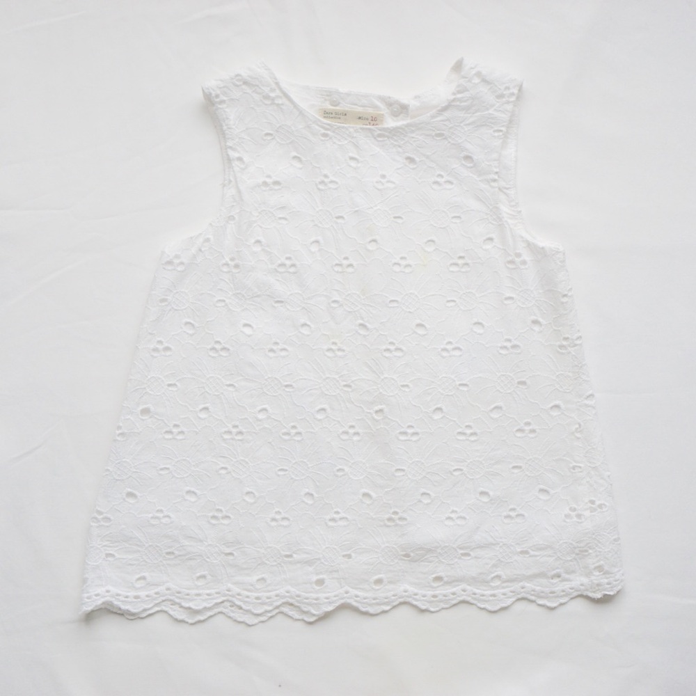 Zara girl eyelets top